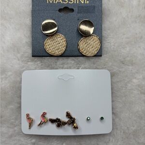 Set Massini Gold and Tan Earrings Set